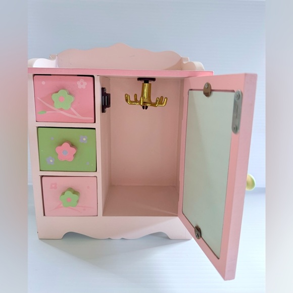 Maggie Miller Children’s Collection Wood Jewelry Box Pink Dresser Owls Flowers - Picture 8 of 14